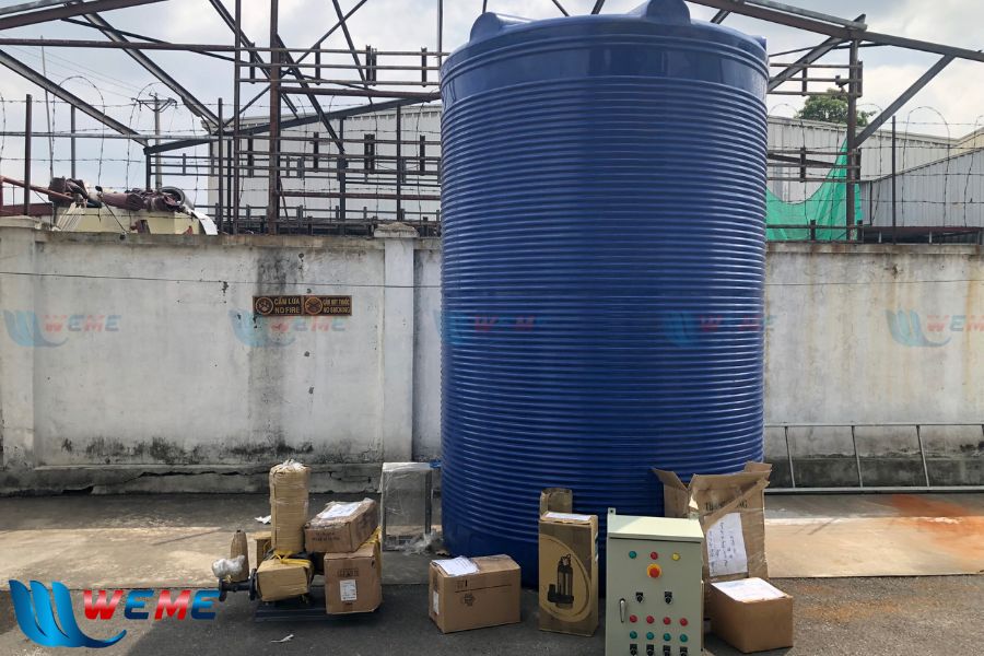 Tập kết vật tư cho dự án thi công máy xử lý nước thải 40m3