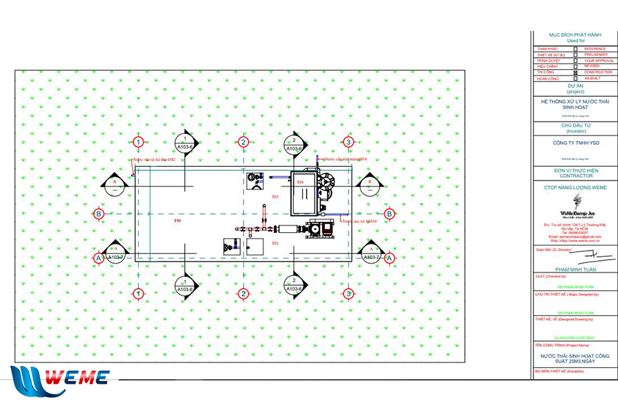 Mặt bằng tổng thể của Dự án “Nước thải sinh hoạt công suất 25 m3/ngày.đêm”