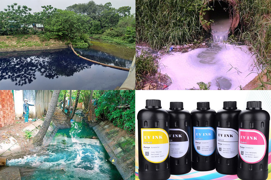 Nước thải mực in có độ màu rất cao Nước thải mực in có độ màu rất cao