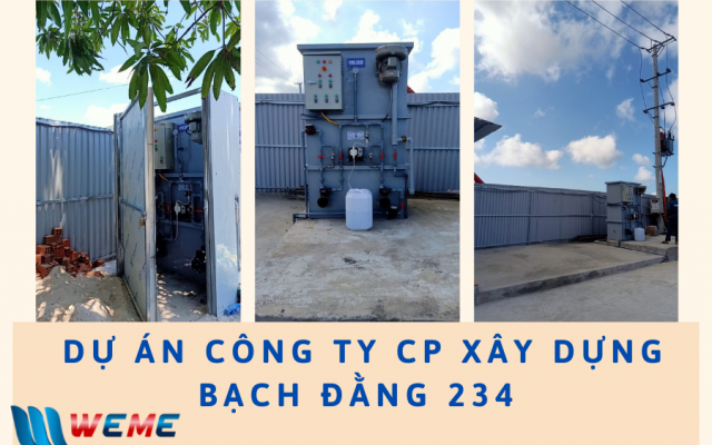 Lắp đặt máy xử lý nước thải sinh hoạt Công ty CP Xây Dựng Bạch Đằng 234