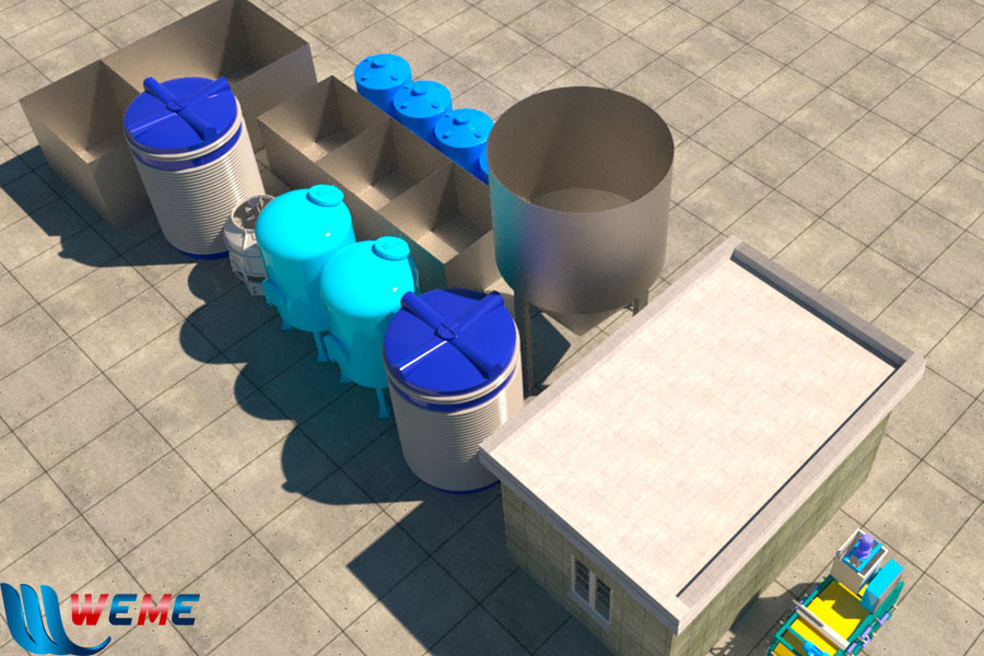 Bản vẽ 3D hệ thống xử lý nước thải