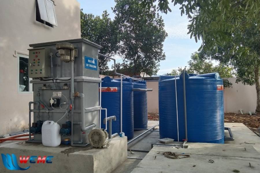 Hệ thống xử lý nước thải sinh hoạt công suất 20 m3/ngày.đêm lắp đặt tại Công ty Cổ phần Khai Anh Bình Thuận