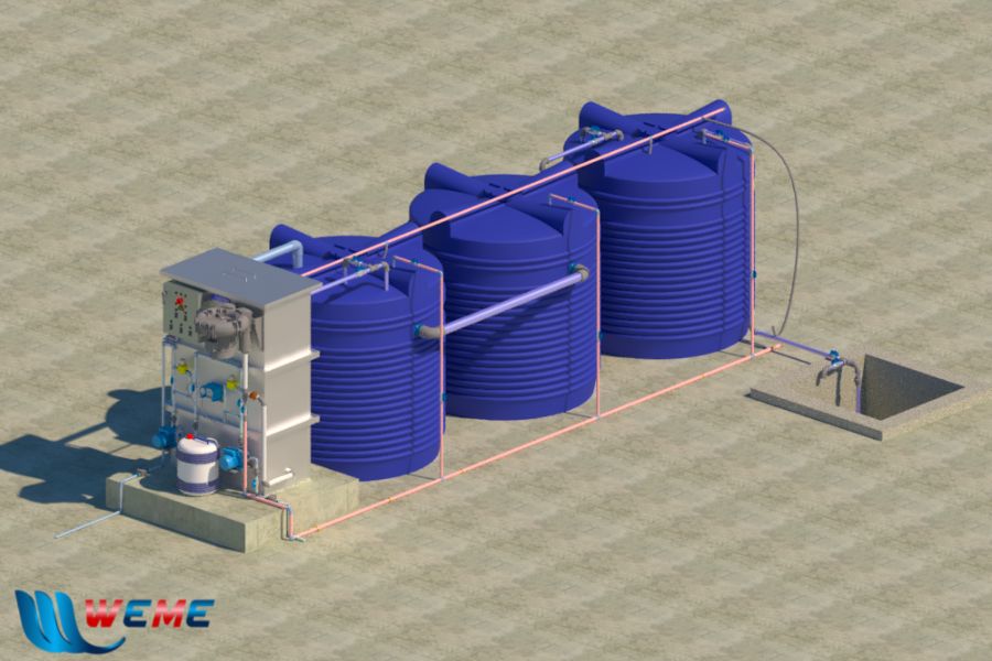Mô hình hệ thống xử lý nước thải y tế 15m3 áp dụng công nghệ MBR từ WeMe
