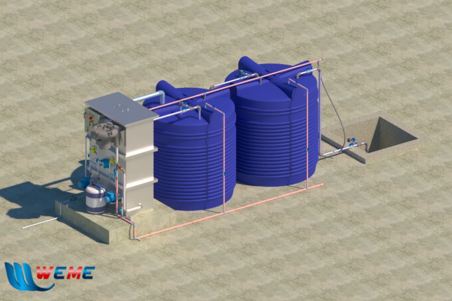 Mô hình hệ thống xử lý nước thải áp dụng công nghệ MBR công suất 5 m3/ngày.đêm của WeMe