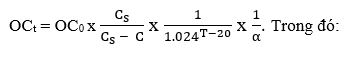 Tính lượng oxy thực tế