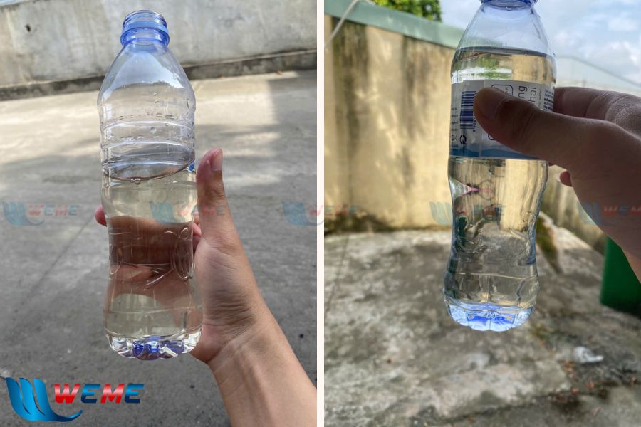 Mẫu nước thải sinh hoạt trước và sau khi xử lý