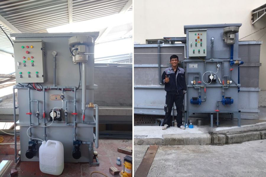 Máy xử lý nước thải y tế 40m3 áp dụng công nghệ MBR từ WeMe