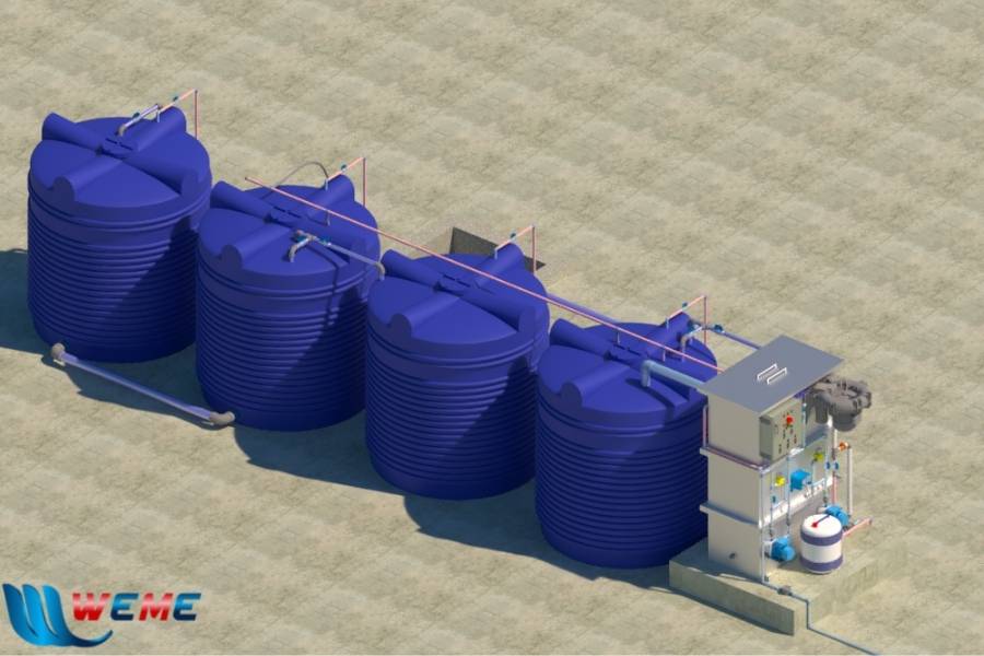 Mô hình hệ thống xử lý nước thải chế biến thực phẩm công suất 15m3 từ WeMe