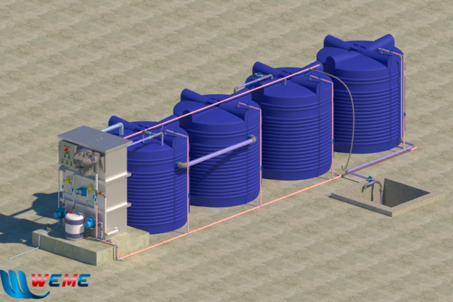 Mô hình hệ thống xử lý nước thải chế biến thực phẩm công suất 20m3