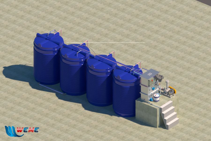 Mô hình hệ thống xử lý nước thải công suất 40m3 áp dụng công nghệ MBR của WeMe