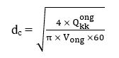 Công thức tính đường kính ống khí nhánh