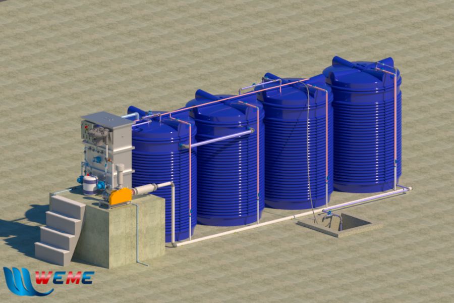 Mô hình hệ thống xử lý nước thải chế biến thực phẩm 40m3