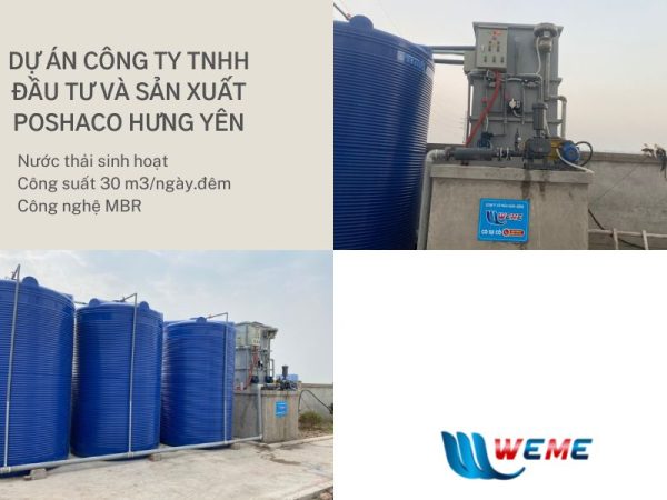 Lắp đặt HTXLNT sinh hoạt 30m3 Công ty TNHH Đầu tư và Sản xuất Poshaco Hưng Yên