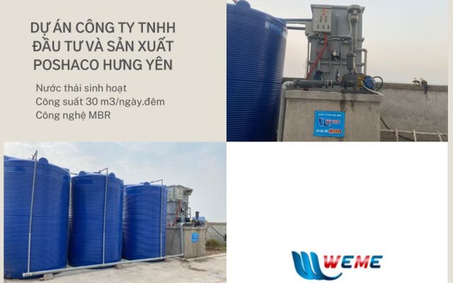 Lắp đặt HTXLNT sinh hoạt 30m3 Công ty TNHH Đầu tư và Sản xuất Poshaco Hưng Yên