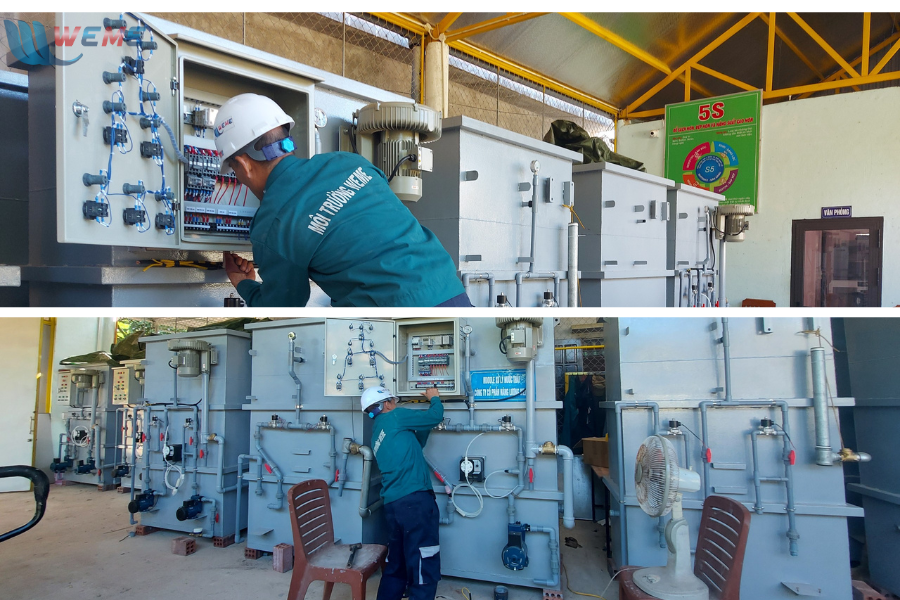 Kiểm tra tủ điện xử lý nước thải trước khi xuất xưởng