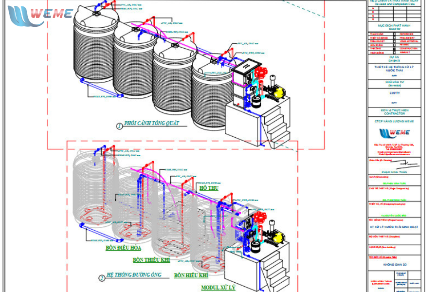 bản vẽ thiết kế hệ thống xử lý nước thải bệnh viện