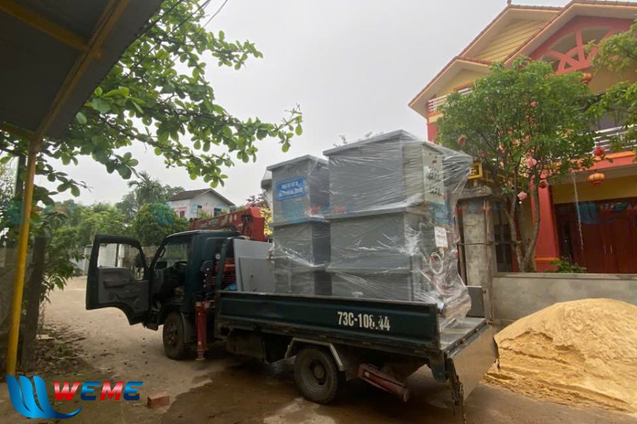 Chở module xử lý nước thải đến công trình