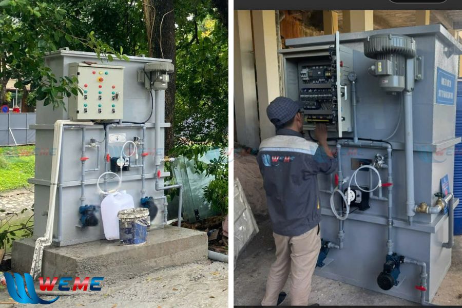 Module xử lý nước thải sau khi được Weme lắp đặt