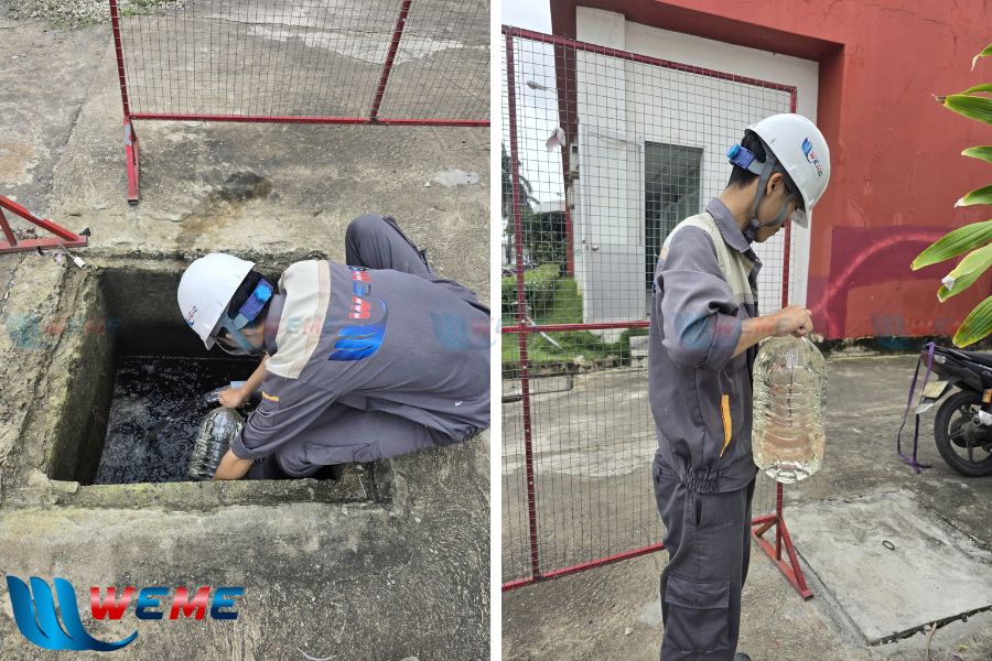 Weme lấy mẫu nước thải