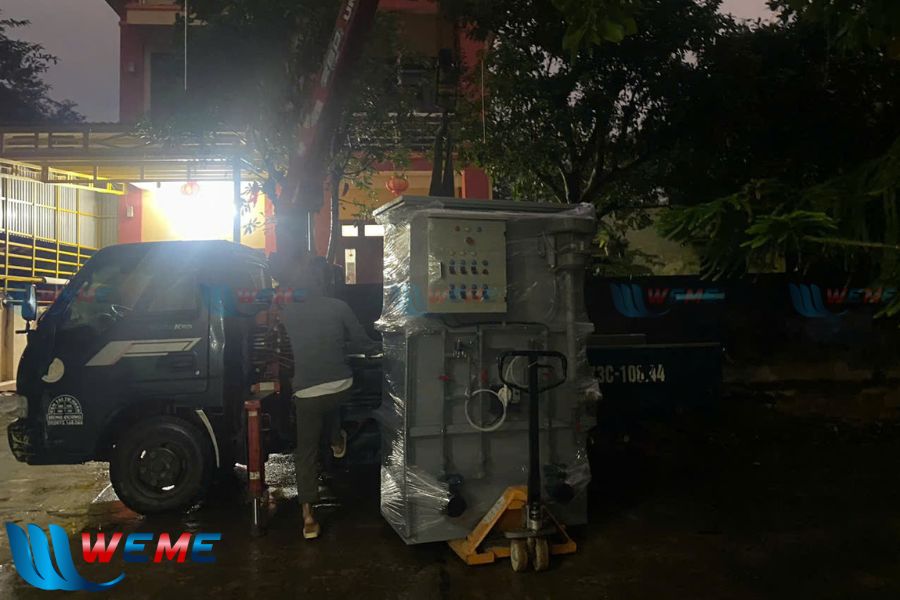 Vật tư được vận chuyển đến công trình