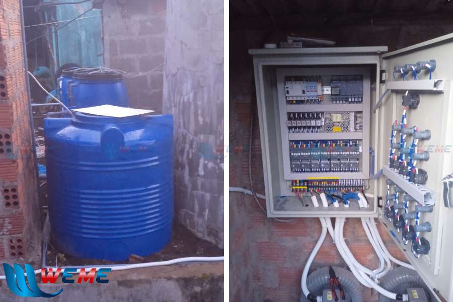 Bồn xử lý và tủ điện