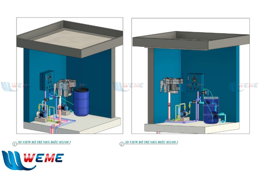 Hình ảnh 3D hệ thống điện xử lý nước thải