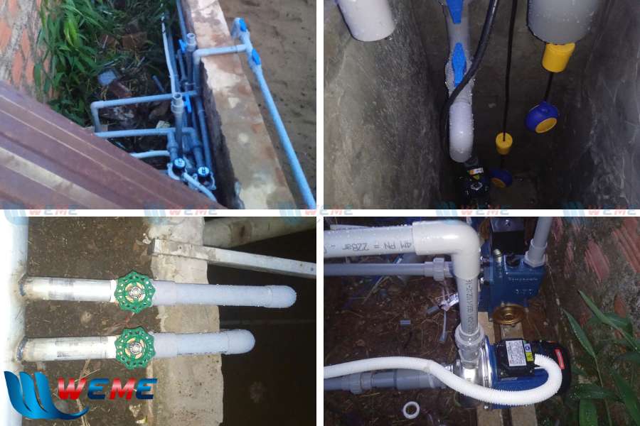 Lắp đặt ống dẫn nước và bơm