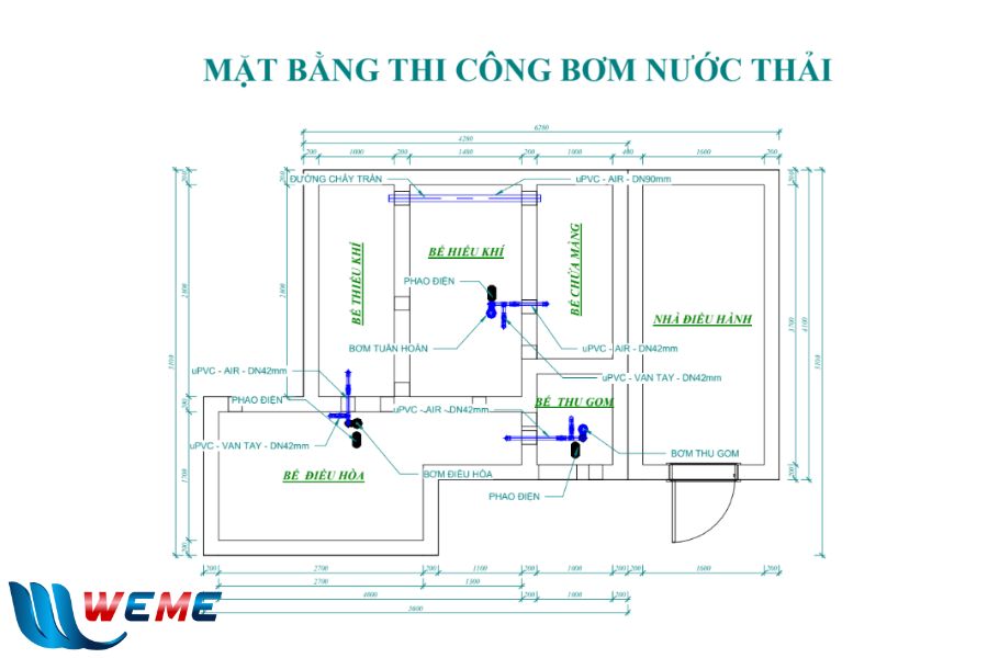 Mặt bằng 3D bơm nước thải