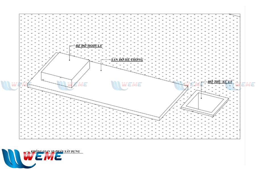 Hình ảnh bản vẽ Không gian 3D mặt bằng xây dựng hệ thống xử lý nước thải văn phòng phẩm giai phát