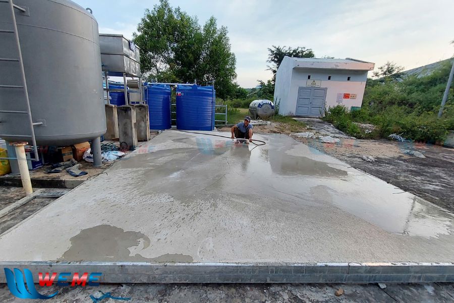 Hình ảnh chuẩn bị mặt bằng hệ thống xử lý nước thải nhiễm dầu Ka Nak
