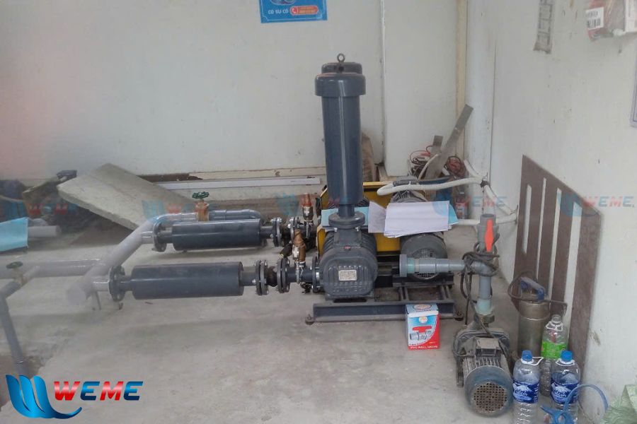 Một phần của hệ thống xử lý nước thải sau thi công