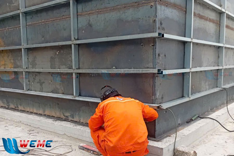 Hình ảnh thi công bể hệ thống xử lý nước thải nhiễm dầu An Khê