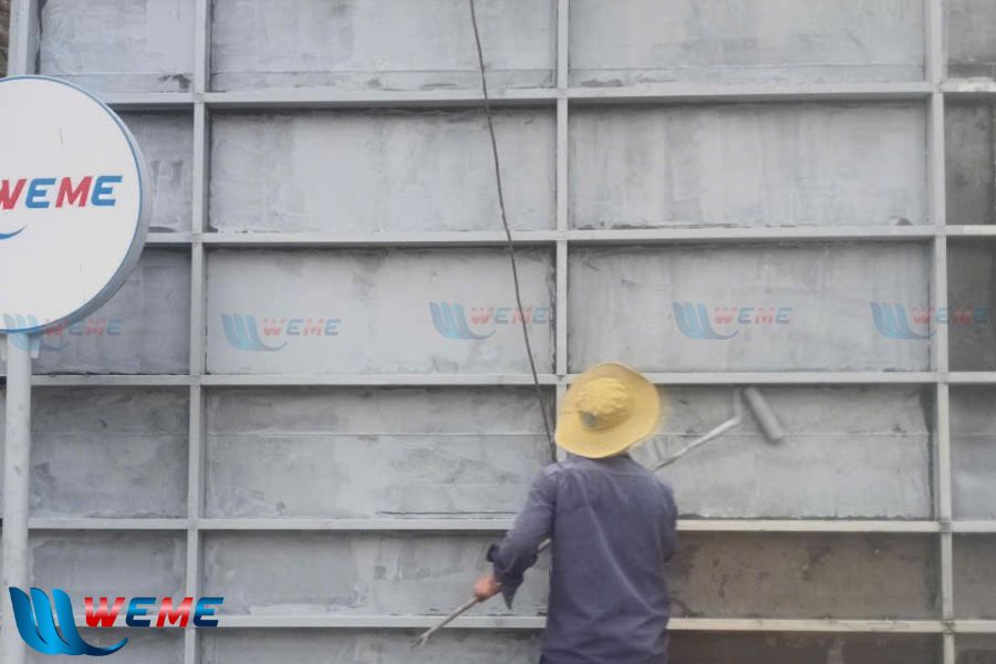 Hình ảnh sơn thi công bể hệ thống xử lý nước thải nhiễm dầu An Khê