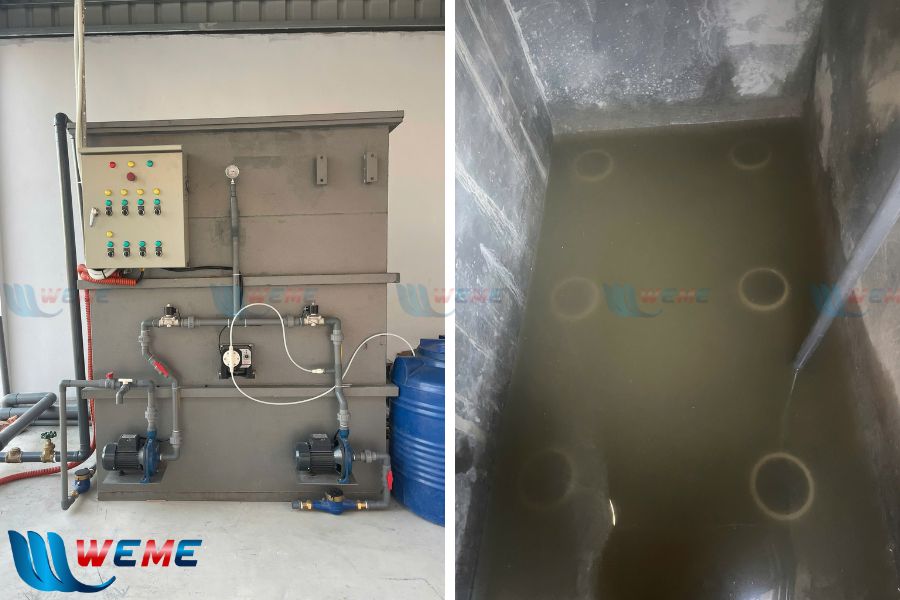 Phần điện điều khiển và bể xử lý nước thải Hải Dương sau khi thi công