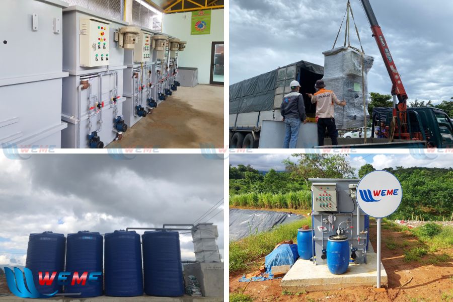 Hình ảnh xưởng module xử lý nước thải của Weme và một vài dự án khác Weme đã thực hiện