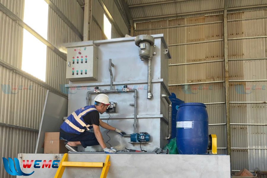 Hình ảnh WeMe thi công hệ thống xử lý nước thải Hoằng Tiệp